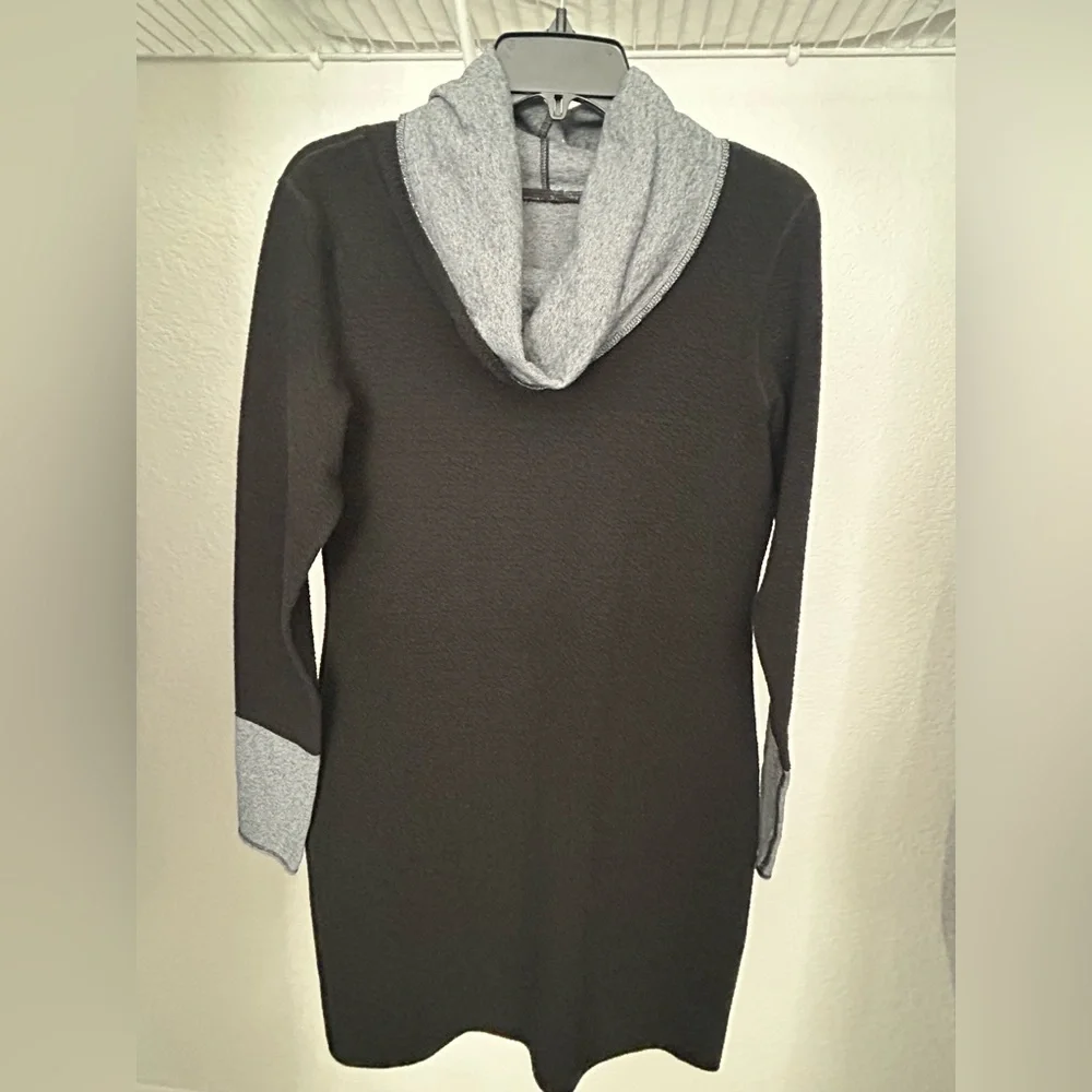 Columbia Womens Winter Dream Reversible Sweater Dress Gray Black M - Picture 2 of 10